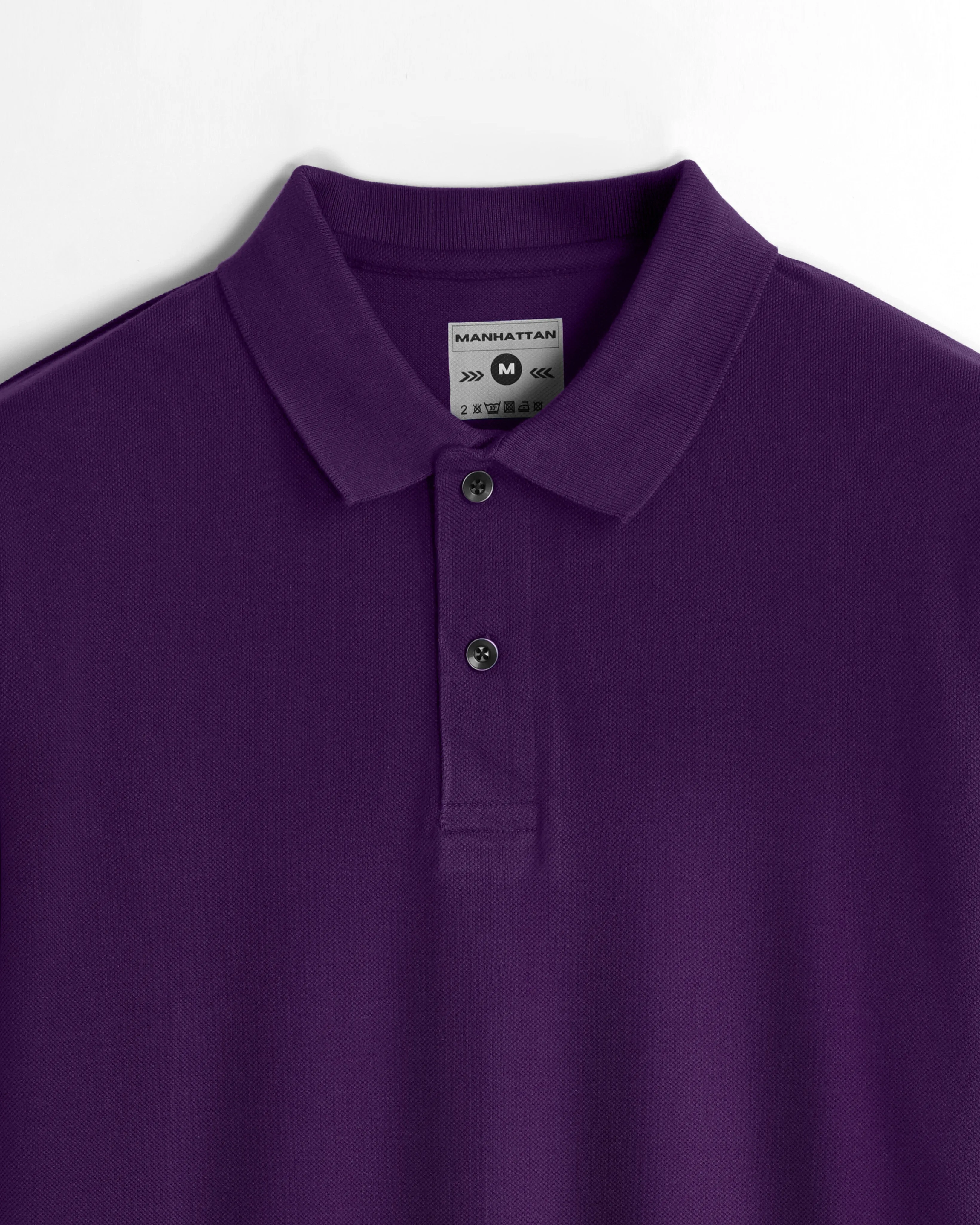 Cotton Polo Full Sleeve Unisex Purple Without Pocket