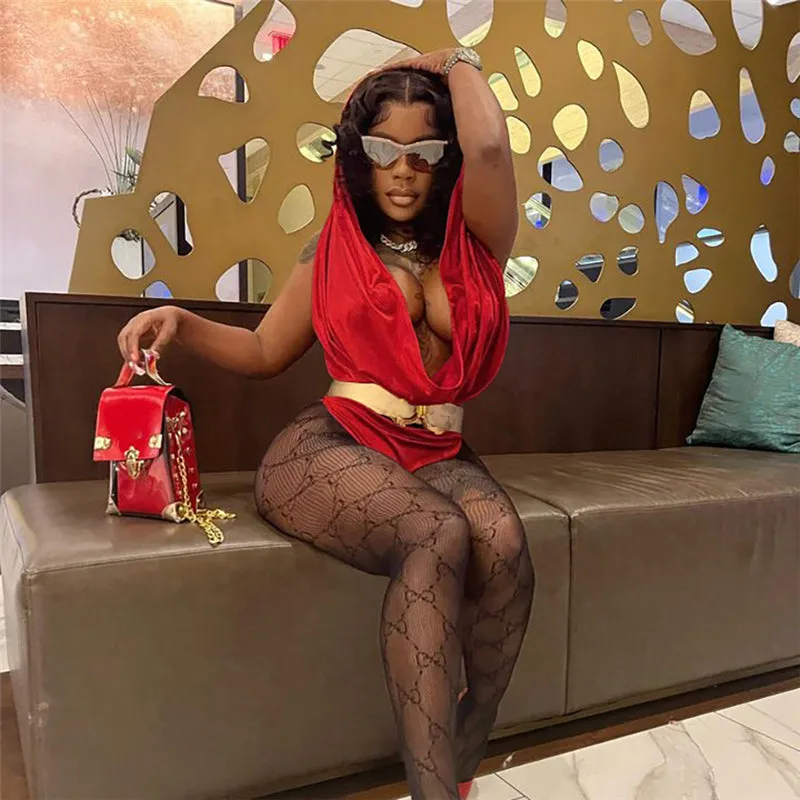 Cowl Hoodie Tops Mesh Leggings Jumpsuits