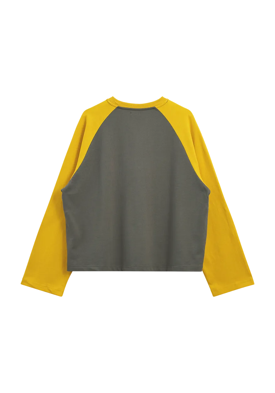 Crew Raglan Jersey Charcoal/Mustard