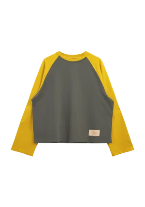 Crew Raglan Jersey Charcoal/Mustard