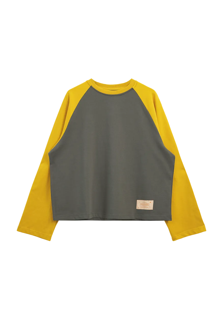 Crew Raglan Jersey Charcoal/Mustard