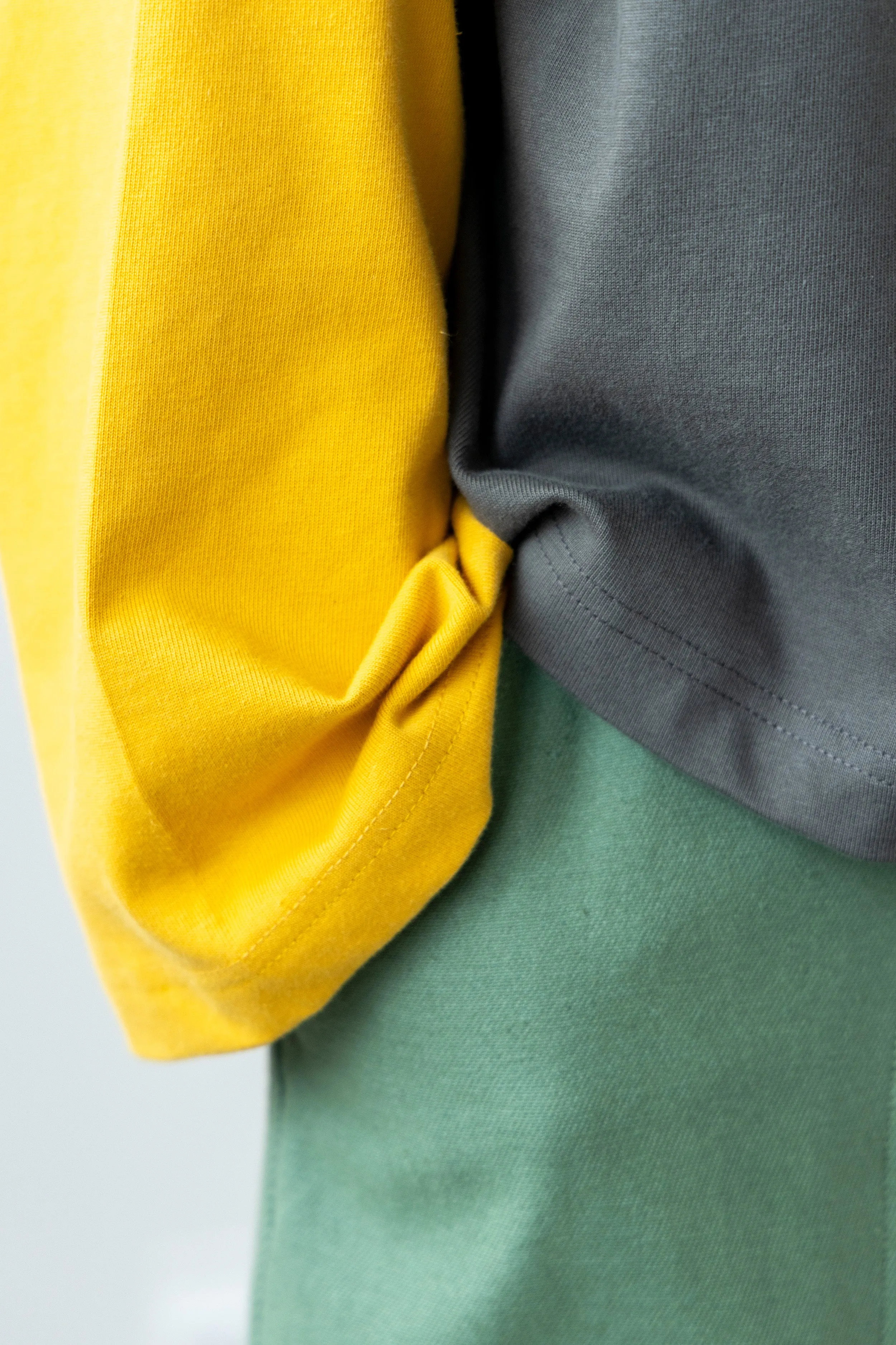 Crew Raglan Jersey Charcoal/Mustard