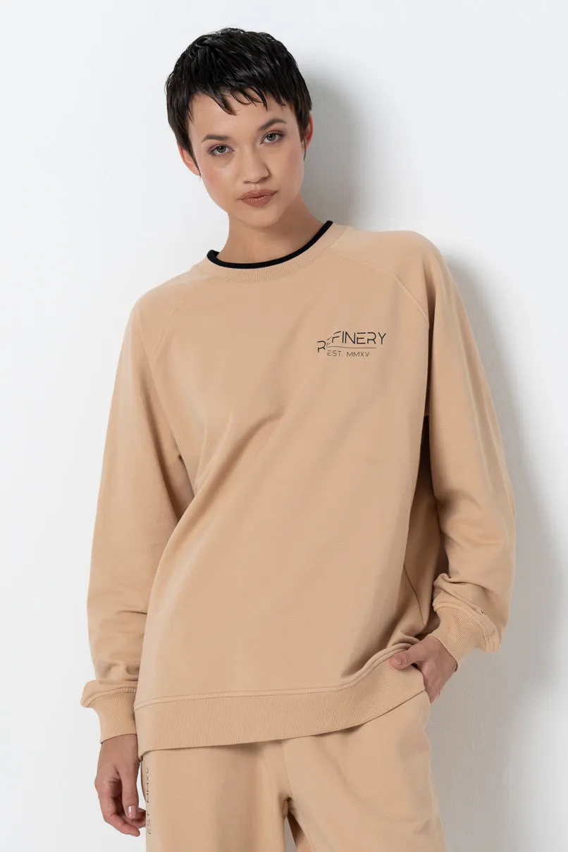 Crewneck Sweater _ 157936 _ Stone