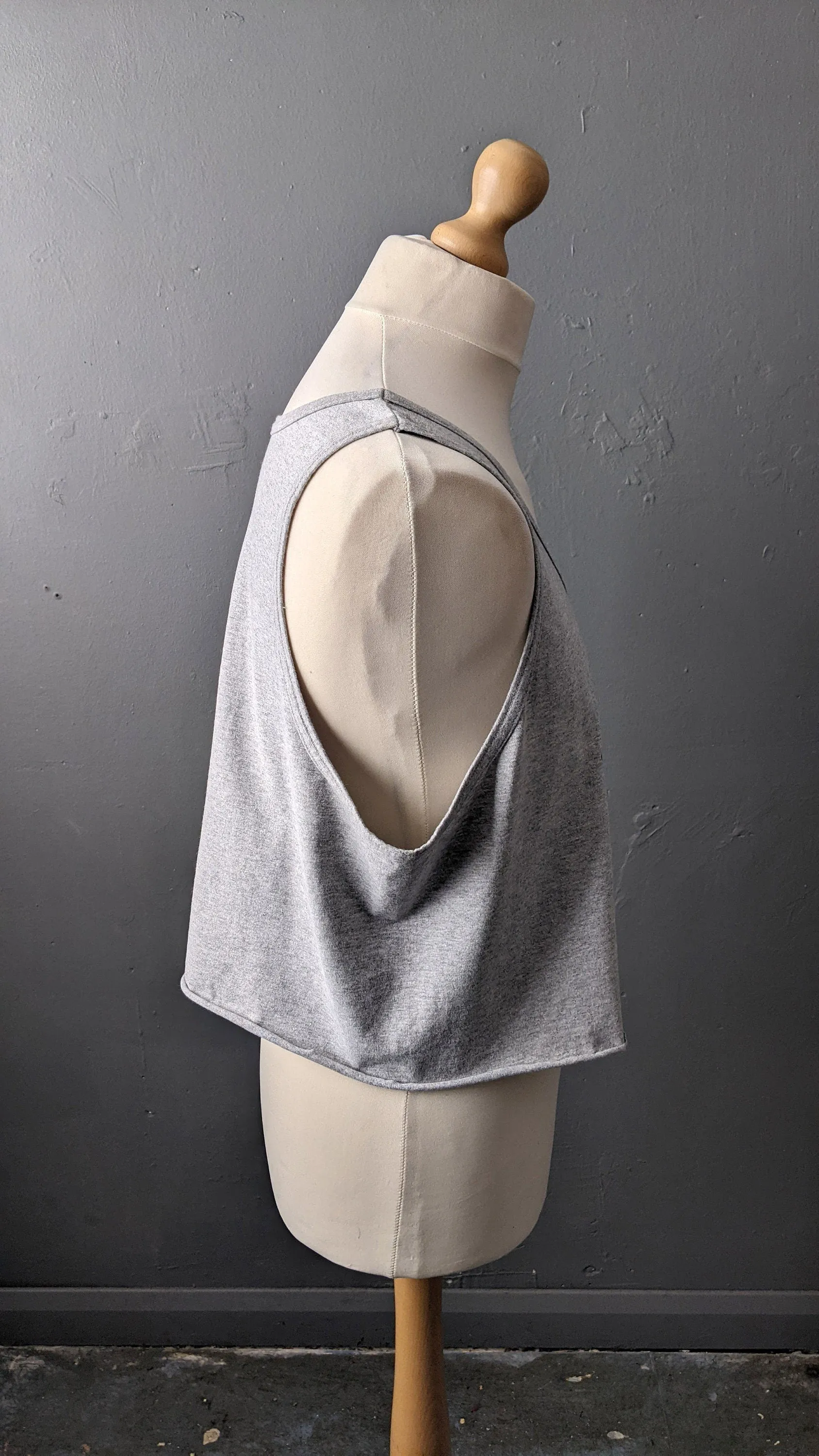 Cropped Muscle Tee by Ocean Pacific, Unisex Jet Ski Slouchy Tshirt,  L XL Plus Size