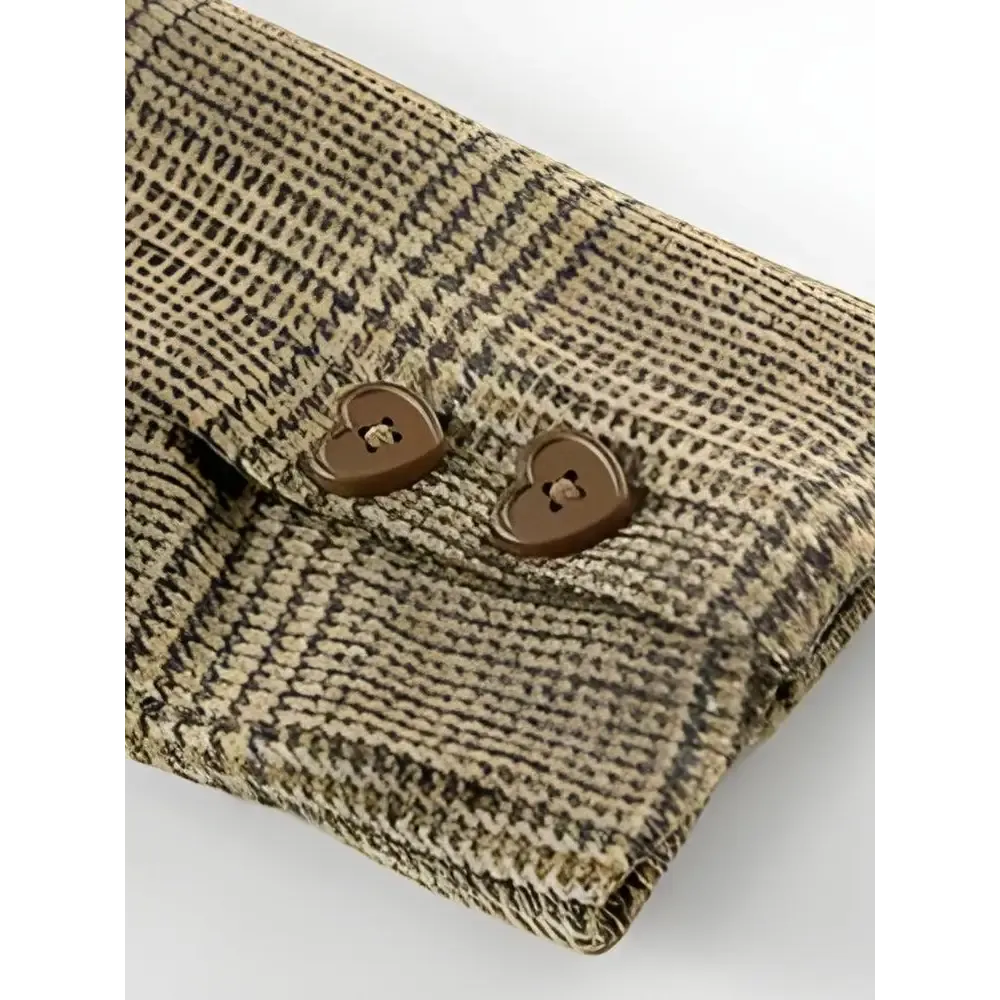 Dark Academia Plaid Two Piece Set with Jacket and Pleated Mini Skirt