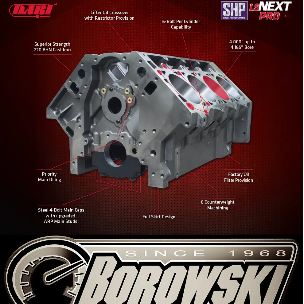 Dart SHP LS Next Pro Long Block - All Pro Heads, Callies Magnum 8-cwt, LS7 or LS3