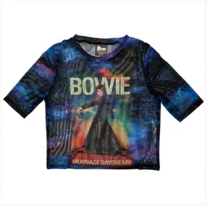David Bowie Ladies Crop Top - Moonage 11 Fade (Mesh)