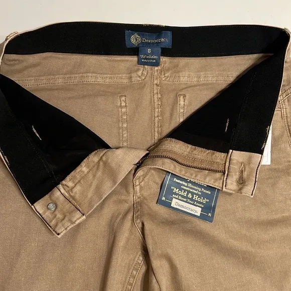 Democracy Ab Solution High Rise Boyfriend Fray Hem Straight Leg Crop Jeans Sz 8