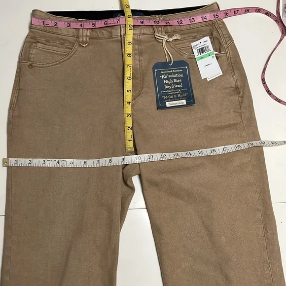 Democracy Ab Solution High Rise Boyfriend Fray Hem Straight Leg Crop Jeans Sz 8
