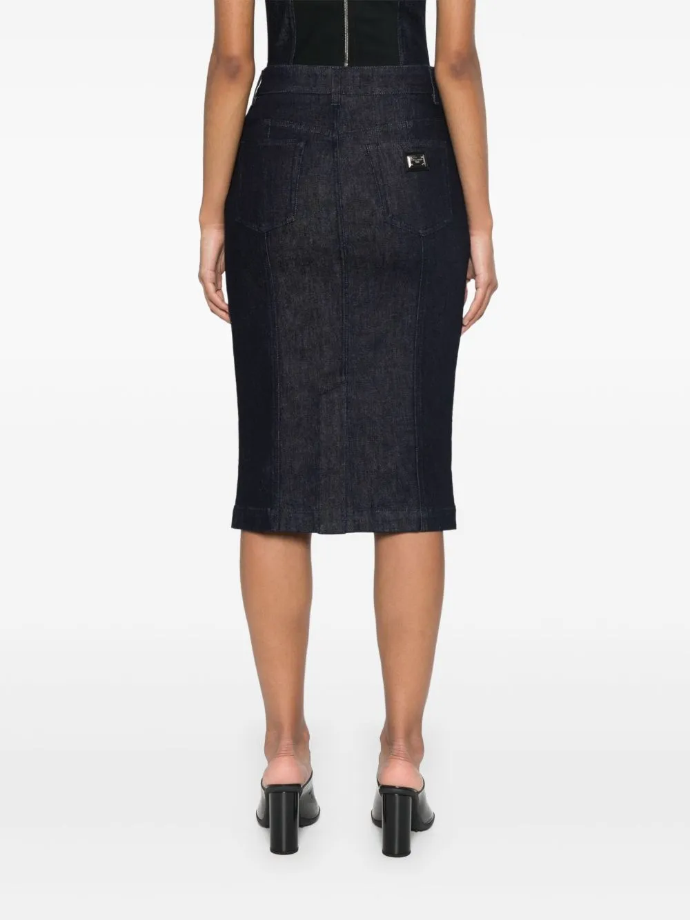 Denim midi skirt