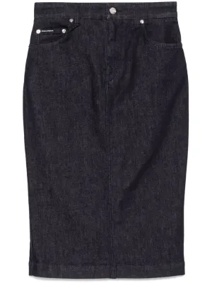 Denim midi skirt