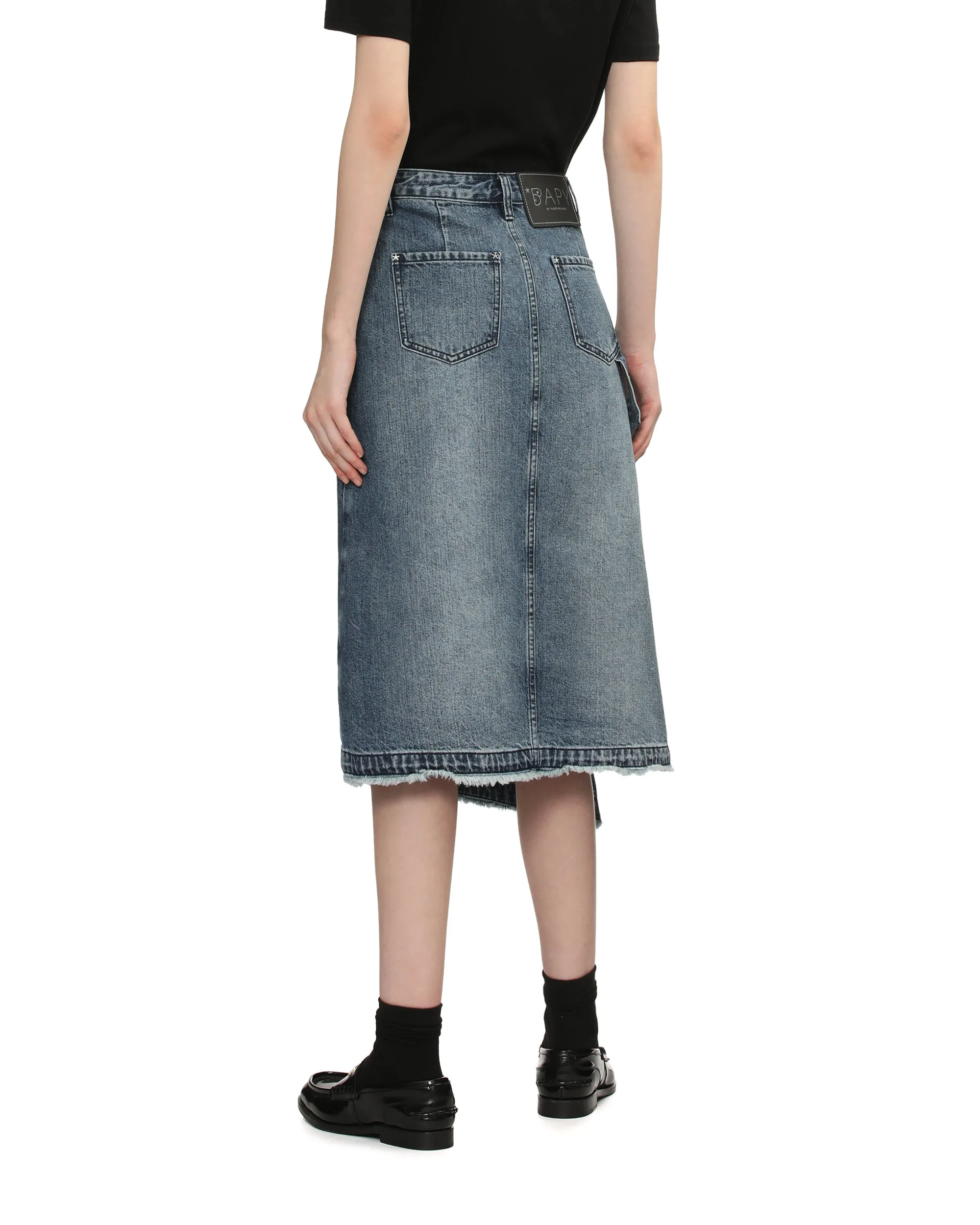 Denim wrap skirt