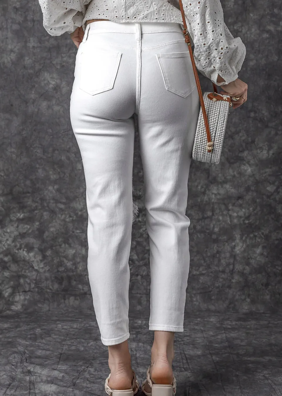 Distressed High Waisted Boyfriend Jeans
