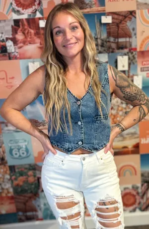 Distressed High Waisted Boyfriend Jeans