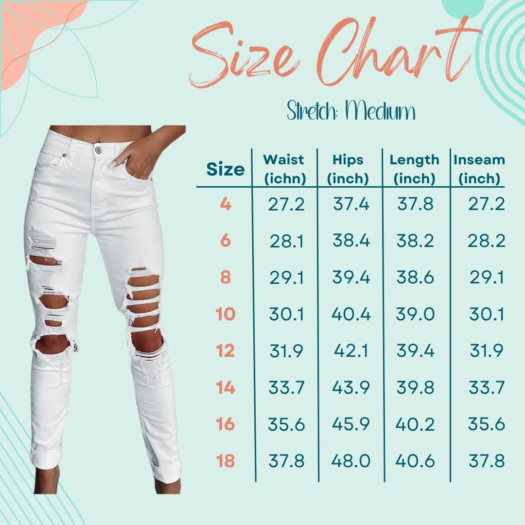 Distressed High Waisted Boyfriend Jeans