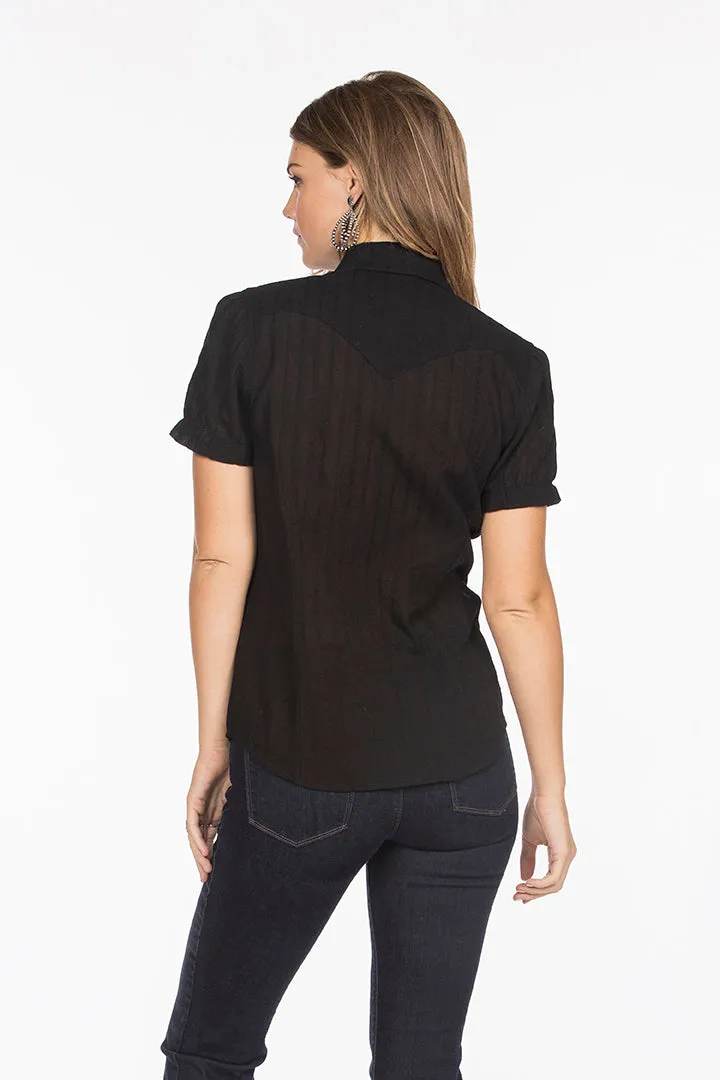 Double D Ranchwear Black Helluva Stud Top