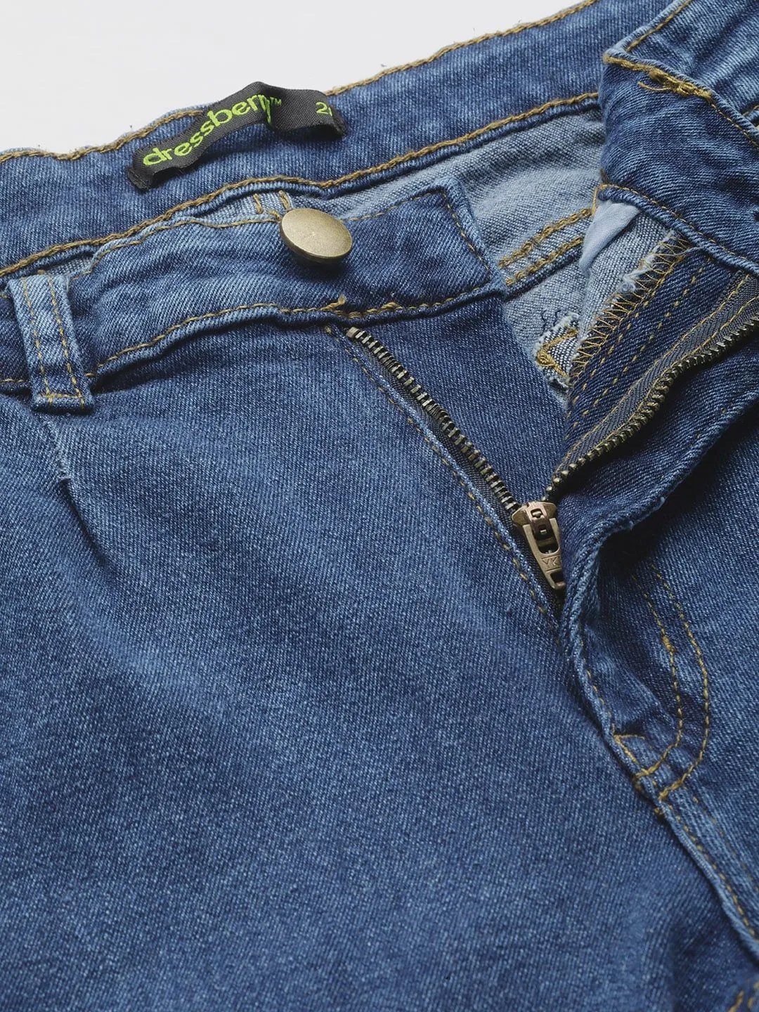 DressBerry Women Blue Stretchable Mom Fit Jeans