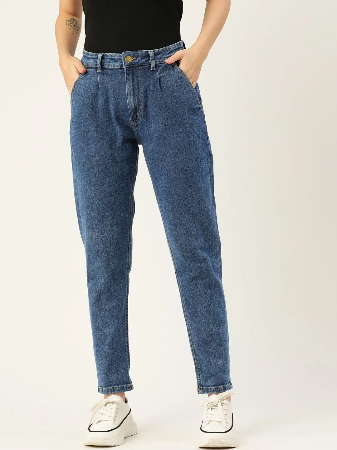 DressBerry Women Blue Stretchable Mom Fit Jeans