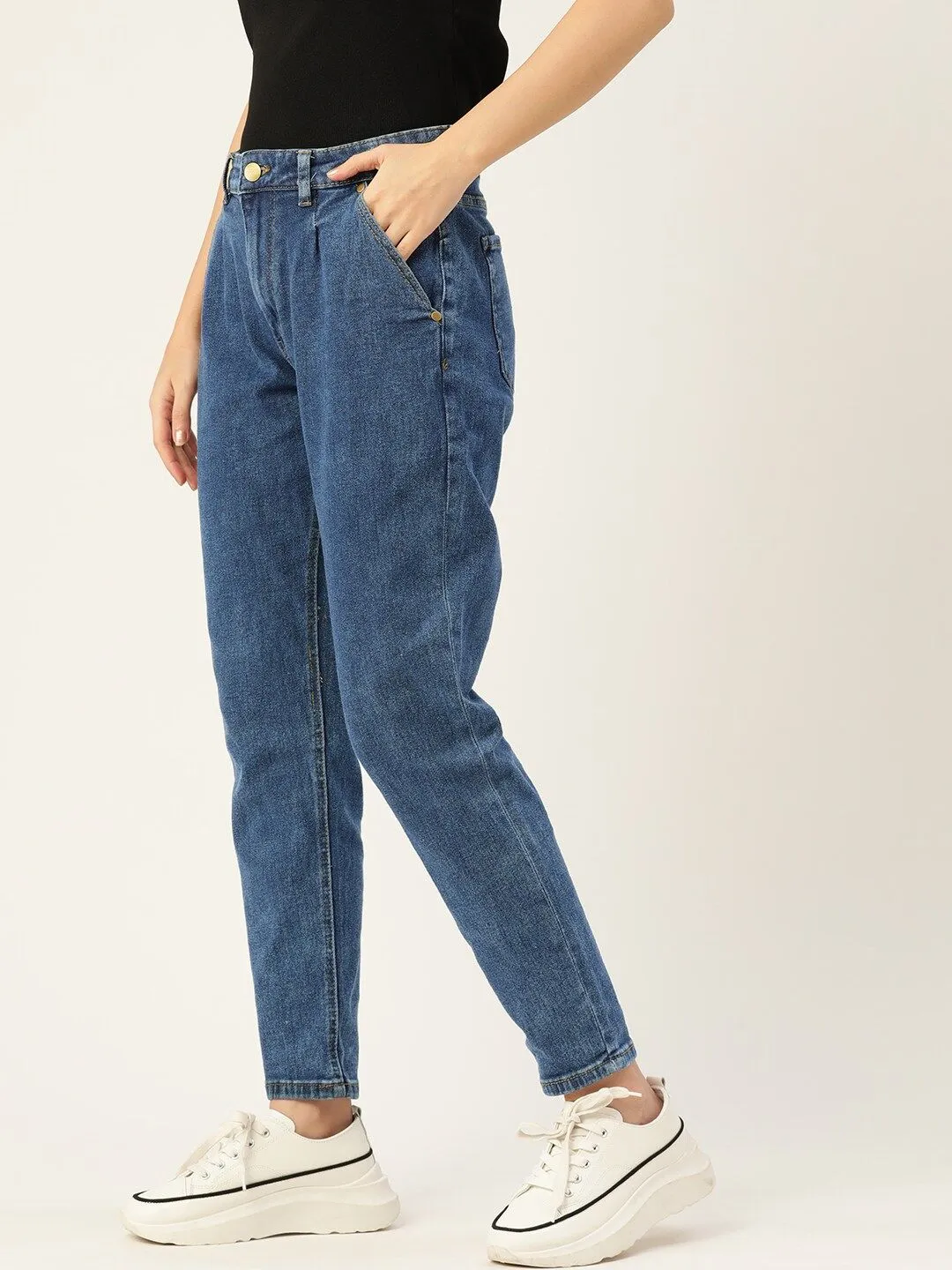 DressBerry Women Blue Stretchable Mom Fit Jeans
