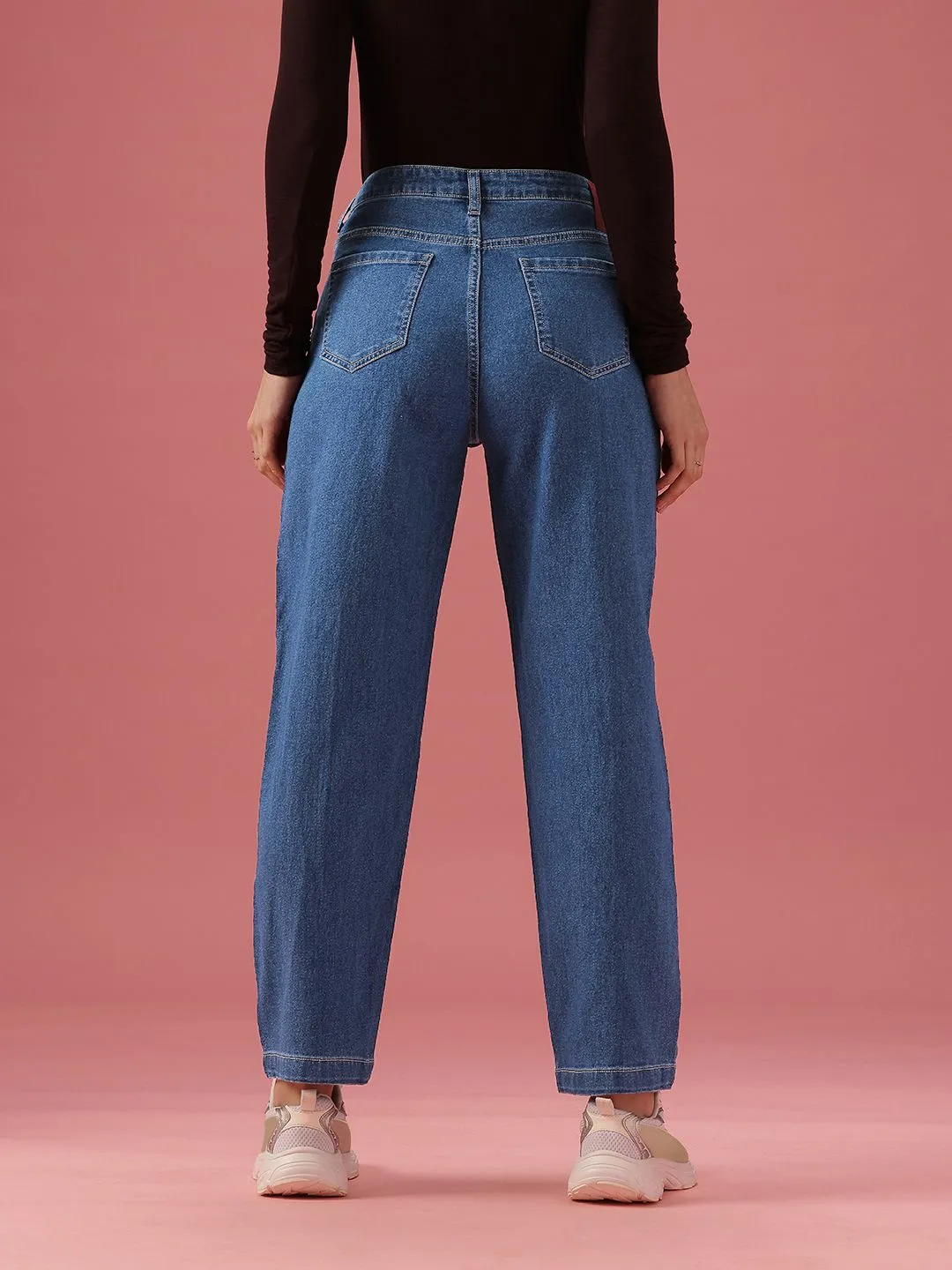 DressBerry Women Mom Fit High-Rise Light Fade Stretchable Jeans