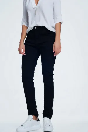 Drop crotch skinny jean in black