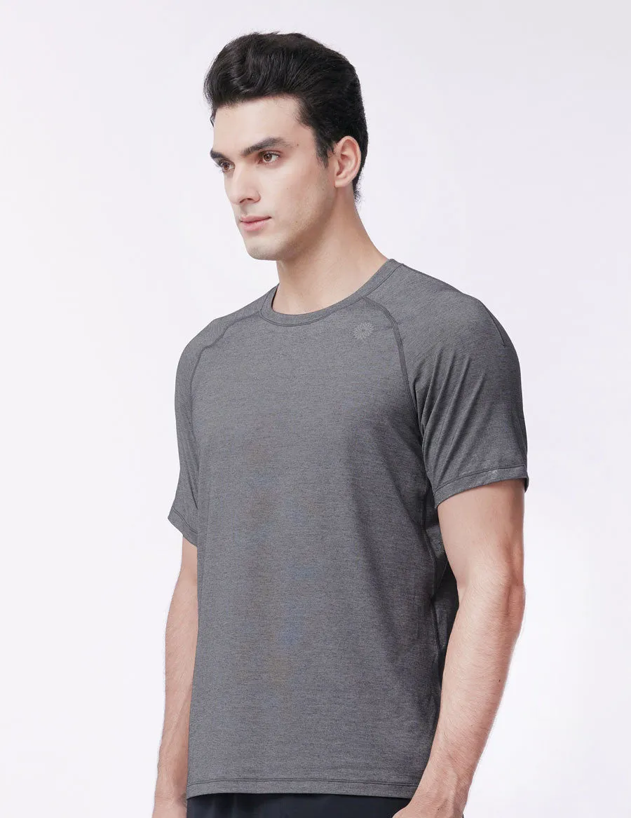 easyoga BERTII Men's Raglan SS Tee - M23 M-Dark Gray