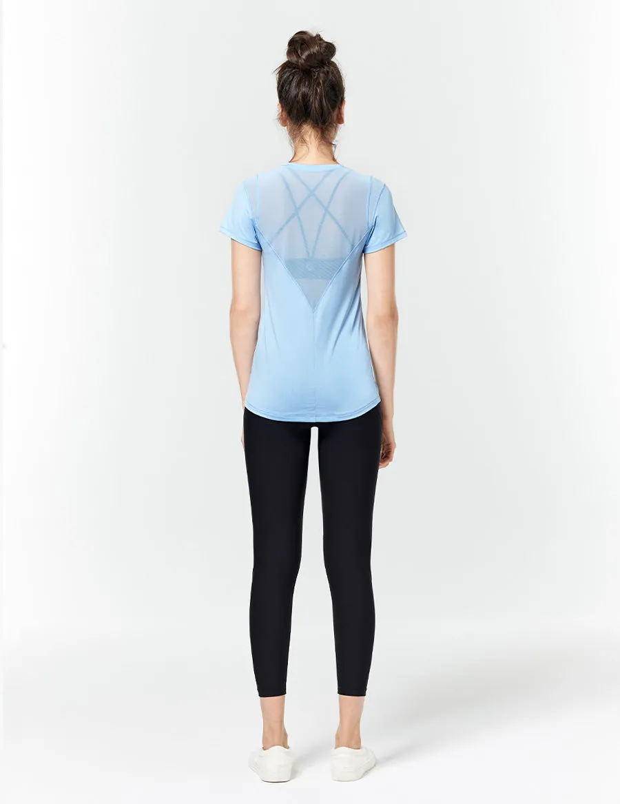 easyoga LA-VEDA Heptagon Short Sleeve - B33 Powder blue