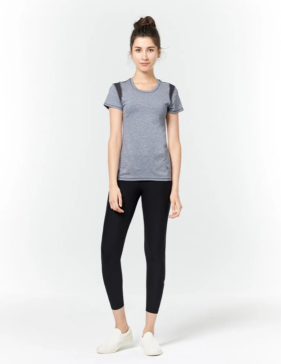 easyoga LA-VEDA Heptagon Short Sleeve - M01 M-Black white