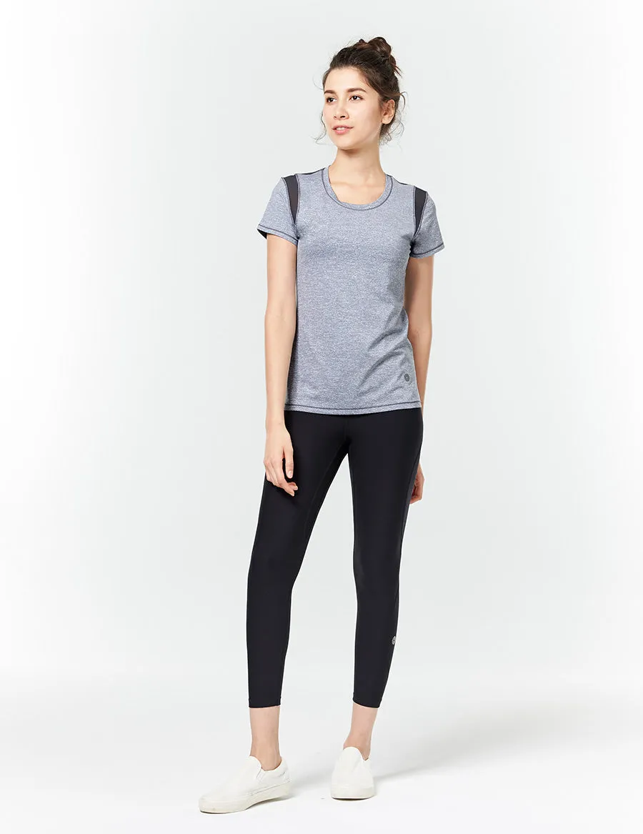 easyoga LA-VEDA Heptagon Short Sleeve - M01 M-Black white