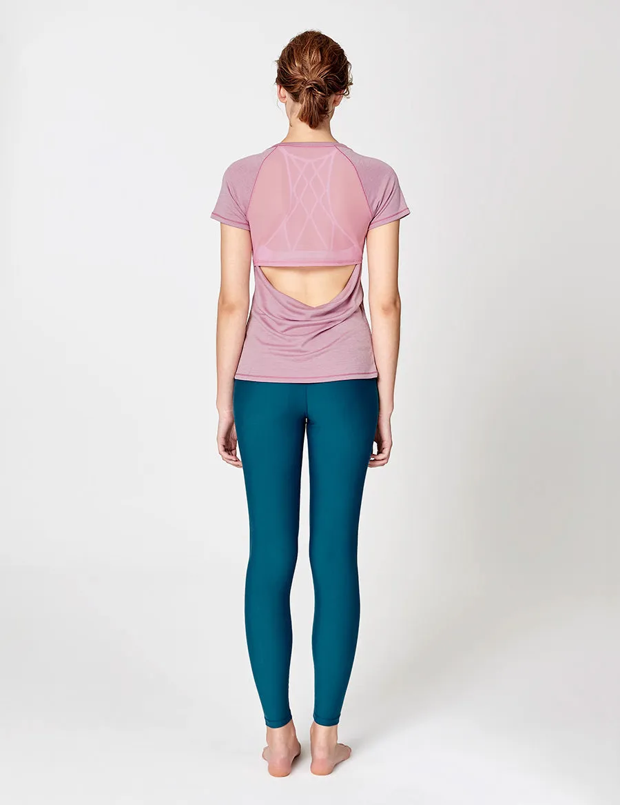 easyoga LA-VEDA Momentum-Free Short Sleeve - X05 Dry Rose/M-Purple