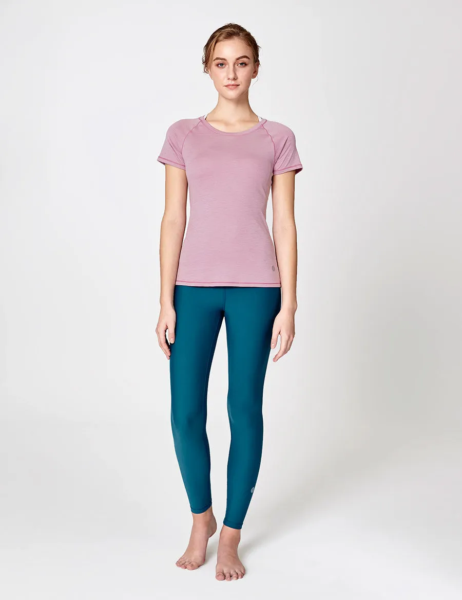 easyoga LA-VEDA Momentum-Free Short Sleeve - X05 Dry Rose/M-Purple