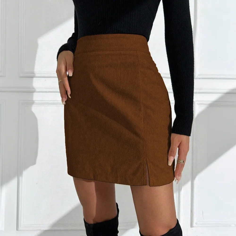 Elegant Corduroy Slim Skirts Wholesale Womens Clothing N3824110900029