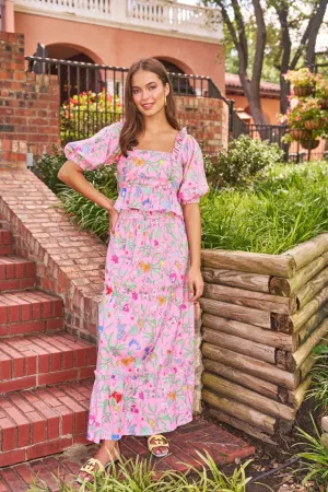 Emma Skirt in Pink Wildflower