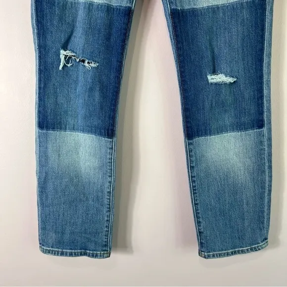 EUC J Crew Slim Broken In Patchwork Boyfriend Distressed Jeans Size 26