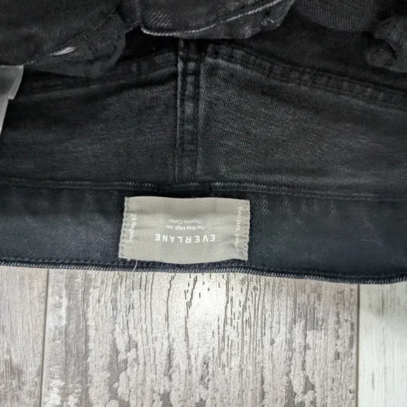 Everlane The Way High Jeans Raw Hem Black Mom Jeans High Waisted Size 29