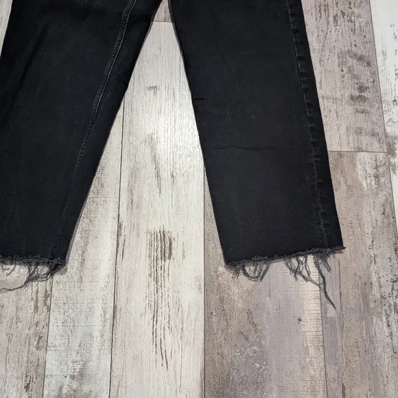 Everlane The Way High Jeans Raw Hem Black Mom Jeans High Waisted Size 29