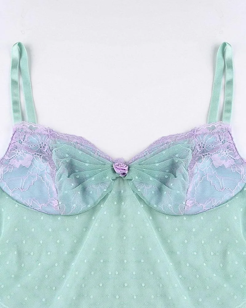 Fairy Rosebud Mesh Cami Top