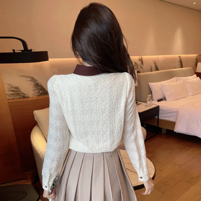 Fashionable Textured Print Blouse in Chiffon for Women