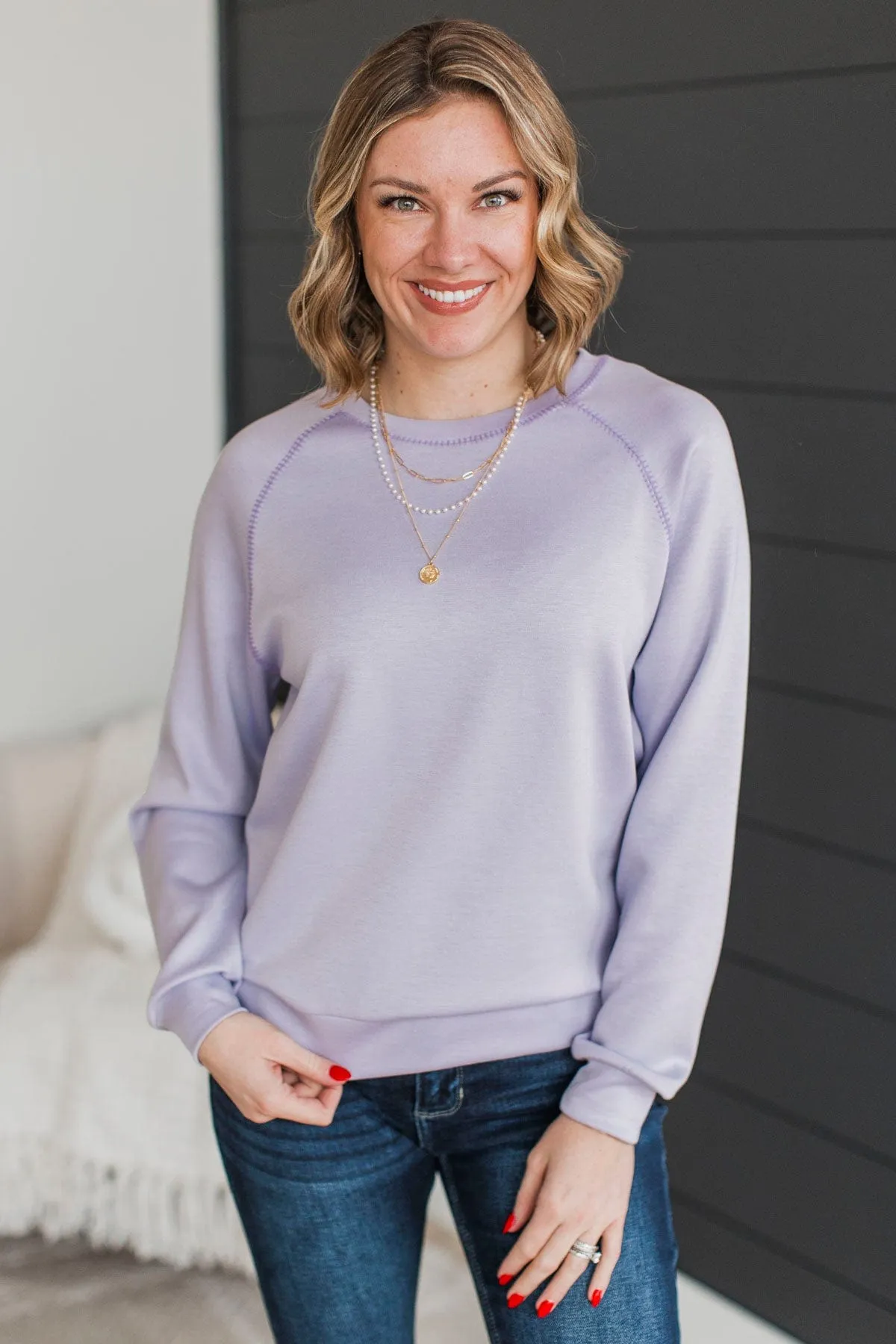 Feeling Incredible Long Sleeve Top- Lilac
