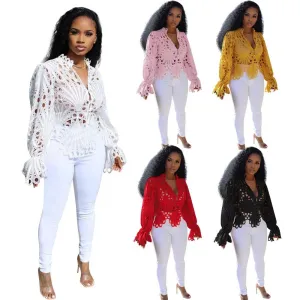 Flared Lace Sleeves  Blouses