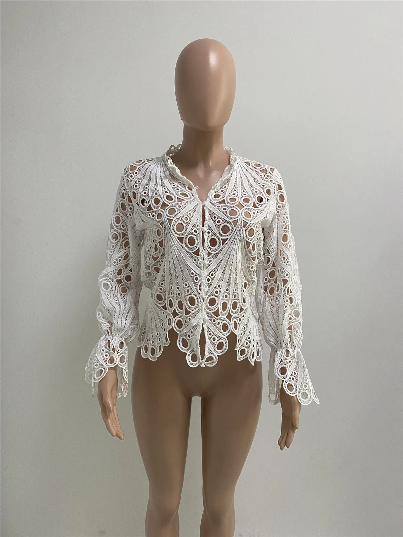 Flared Lace Sleeves  Blouses