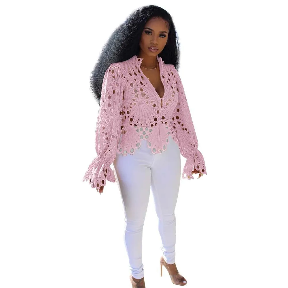 Flared Lace Sleeves  Blouses