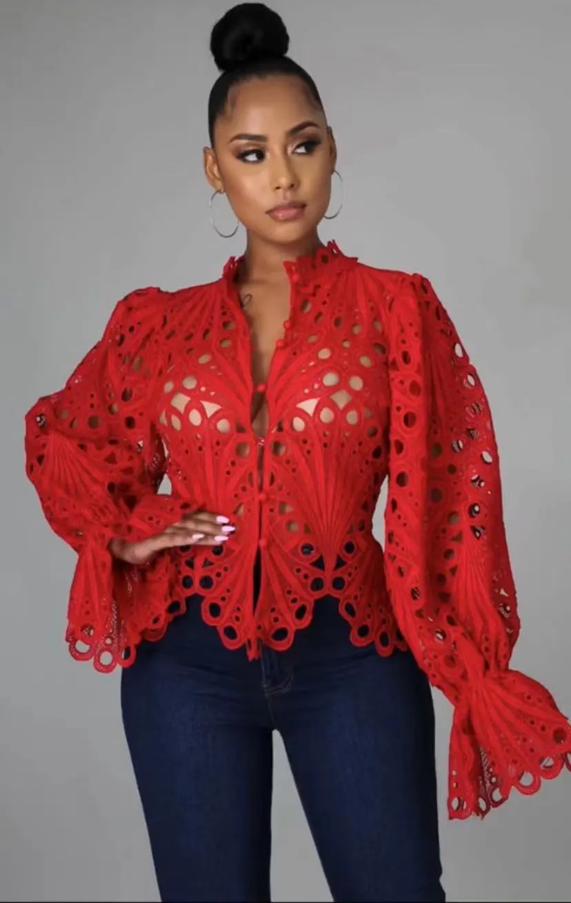 Flared Lace Sleeves  Blouses