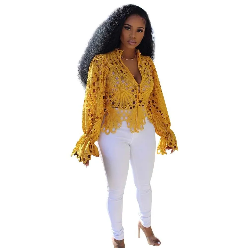 Flared Lace Sleeves  Blouses