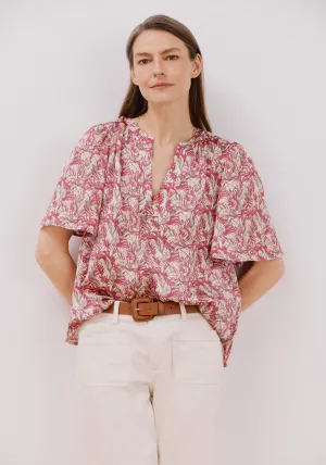 Flared Sleeve Blouse - Multicoloured
