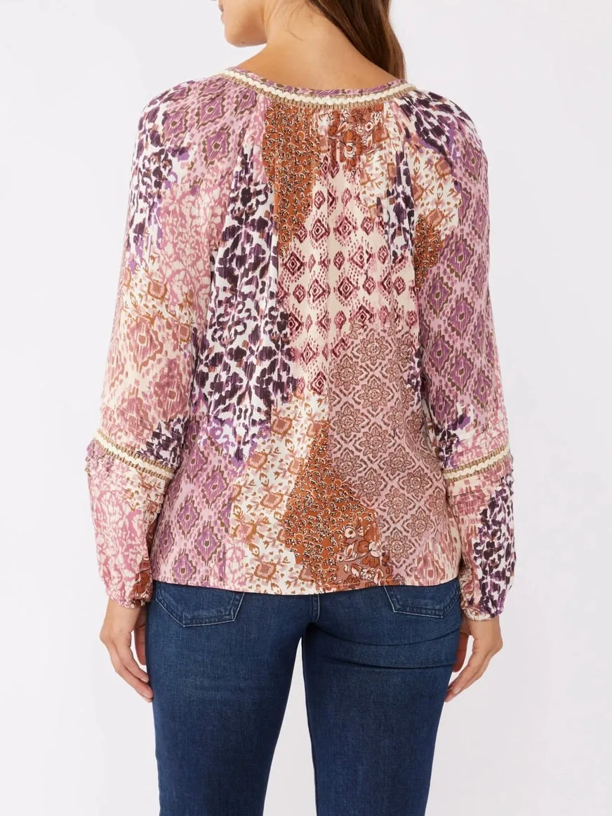 Floral Pintuck Top - Multi FINAL SALE