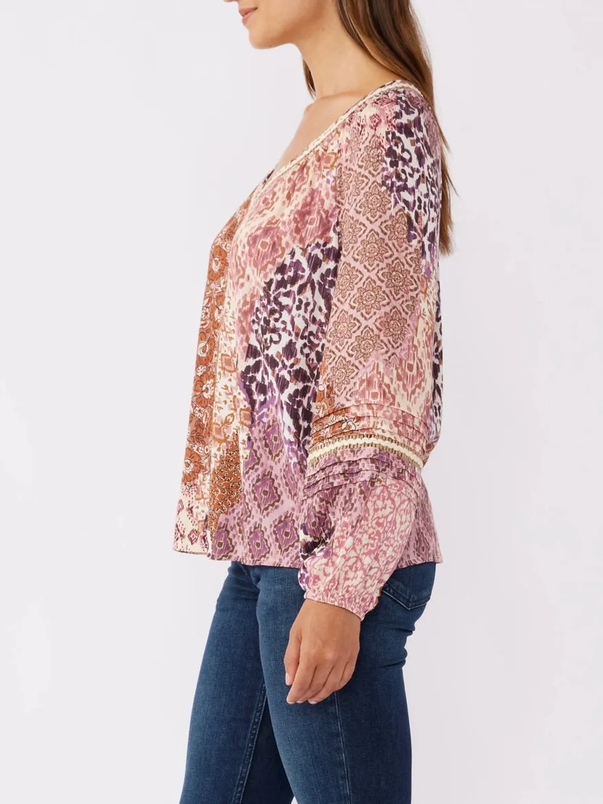 Floral Pintuck Top - Multi FINAL SALE