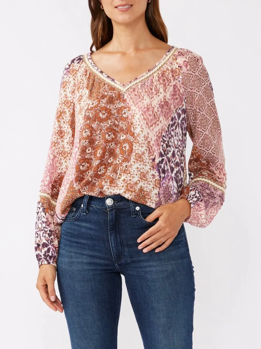 Floral Pintuck Top - Multi FINAL SALE