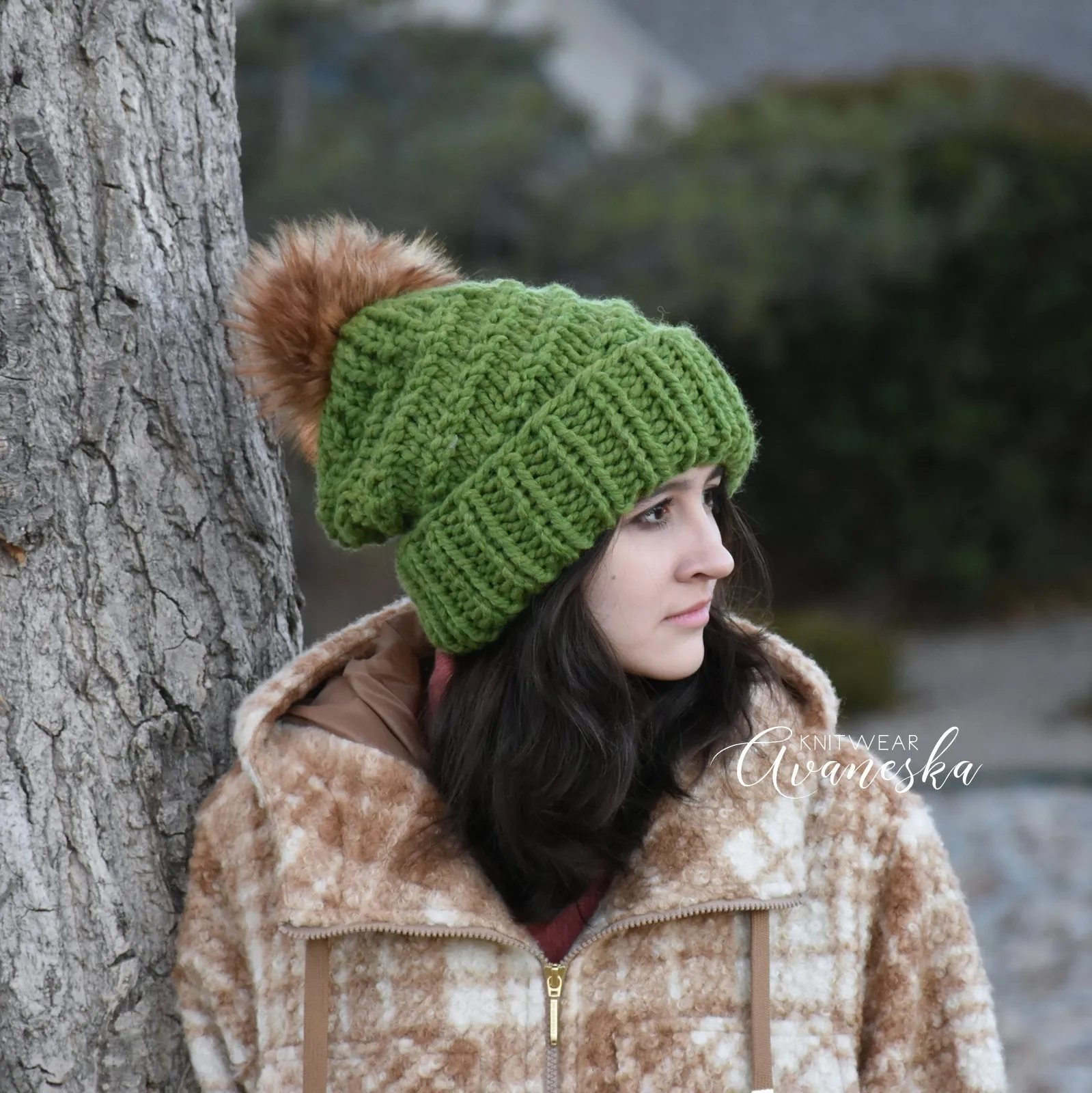 Fold Over Brim Chunky Pom Hat | THE EMILY