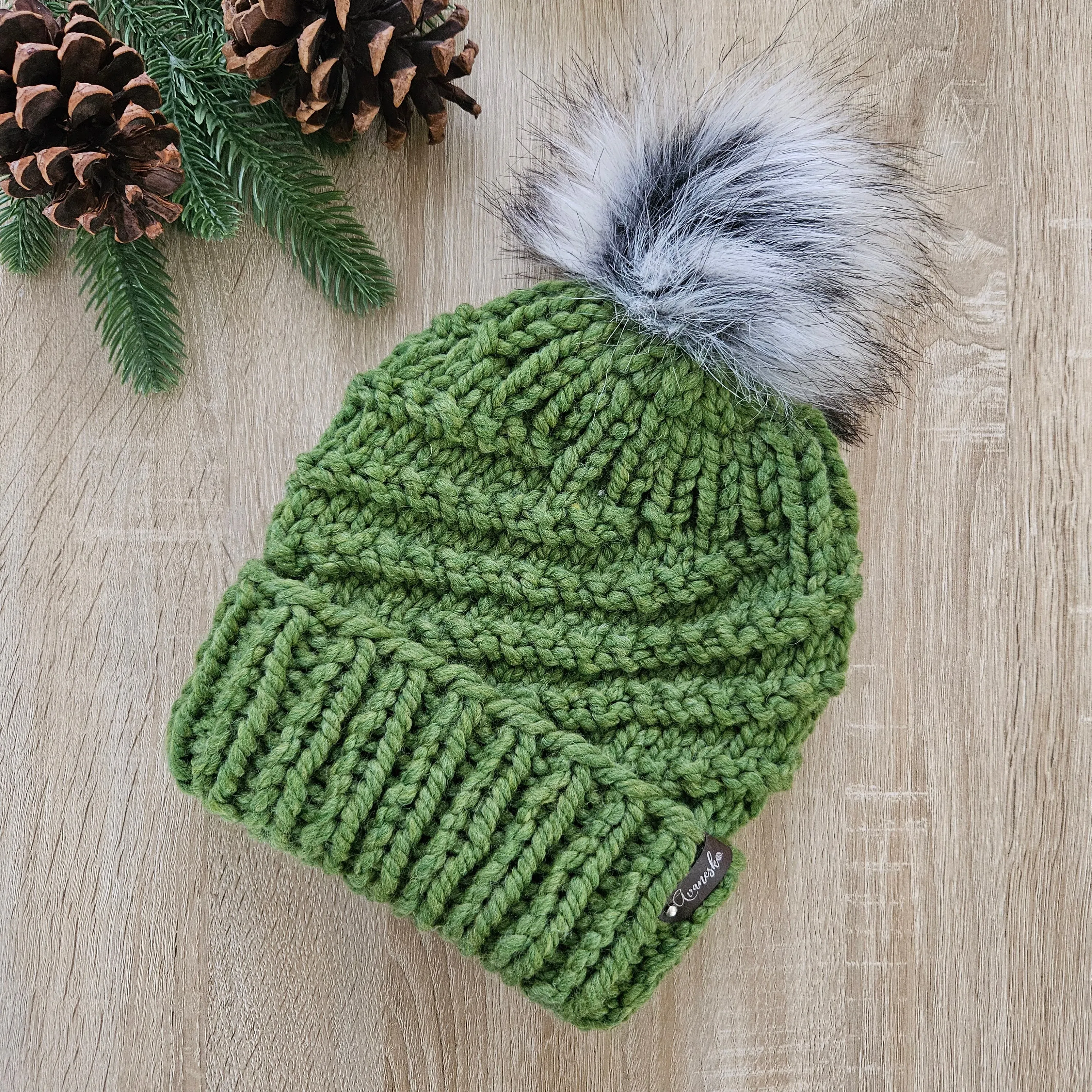 Fold Over Brim Chunky Pom Hat | THE EMILY